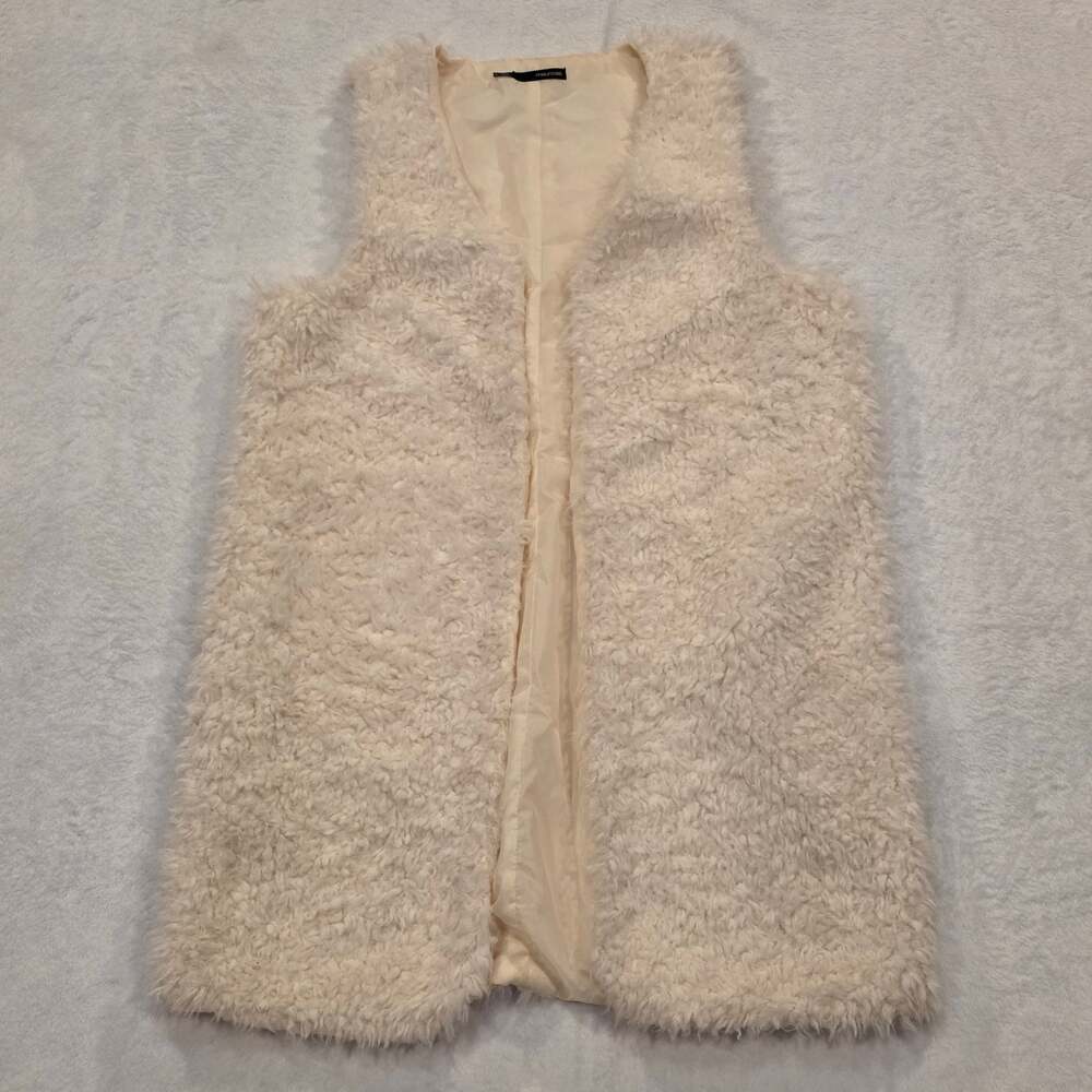 Maurices Women's XL Ivory Sherpa Faux Fur Vest